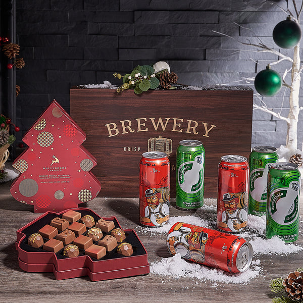 Happy Holidays Beer Basket – Christmas gift baskets – US delivery