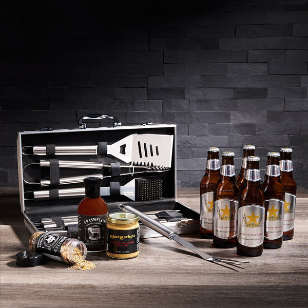 Hells Kitchen BBQ Grill Set 4 Piece With Aluminum Carrying Case