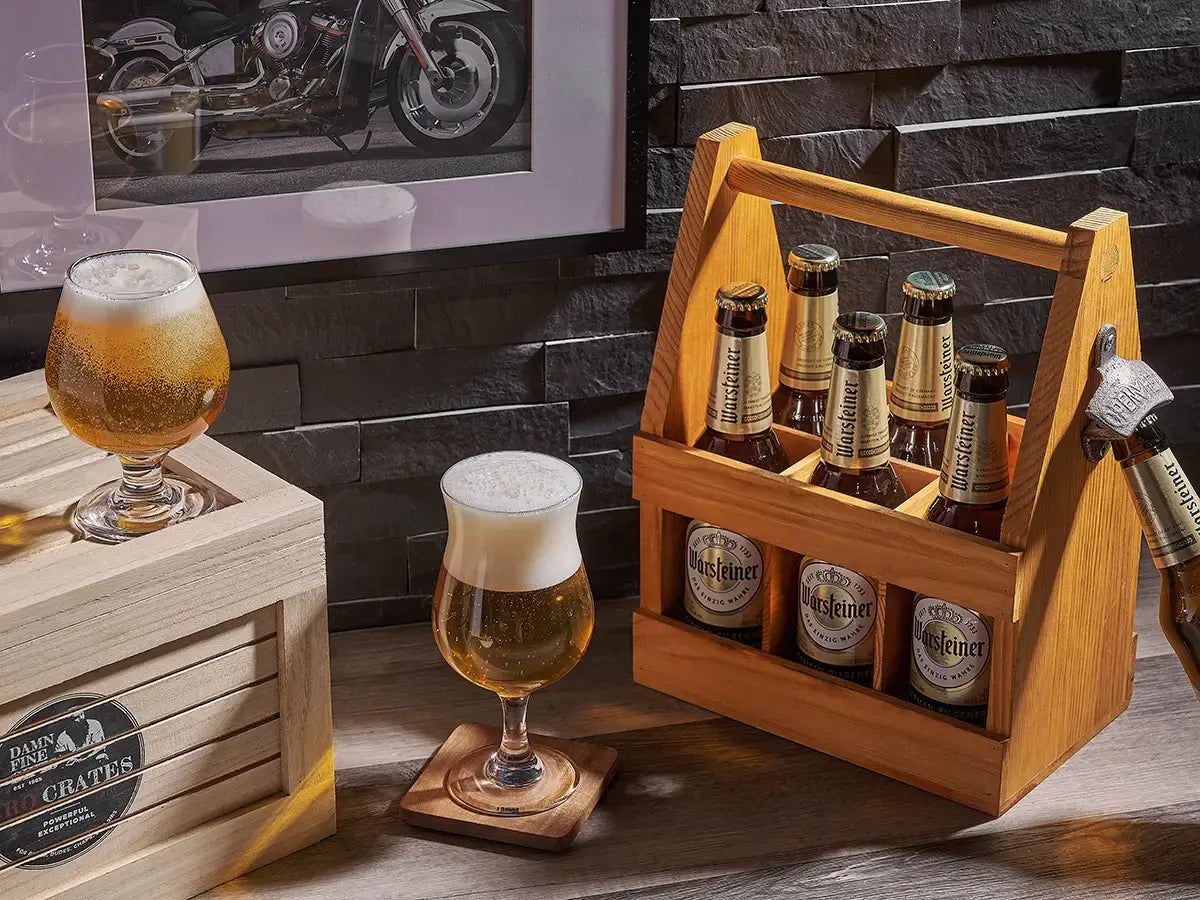 Custom gift crate being assembled