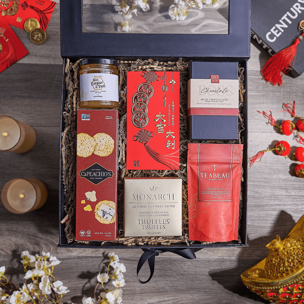 Auspicious Tea Gift Box, tea gift, tea, chinese new year gift, chinese new year, lunar new year gift, lunar new year, USA delivery