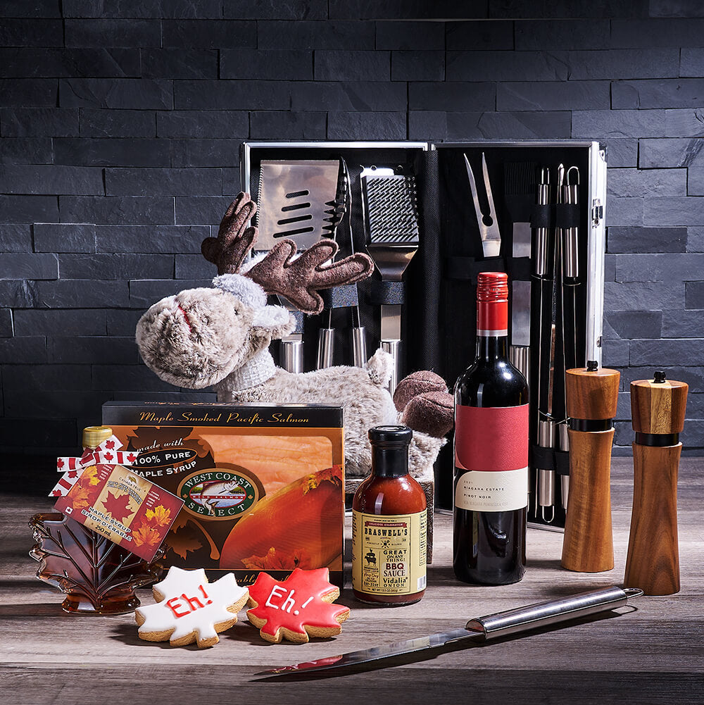 Canada Day Moose &amp; Grill Set, wine gift, wine, gourmet gift, gourmet, grill gift, grill, bbq gift, bbq, canada day gift, canada