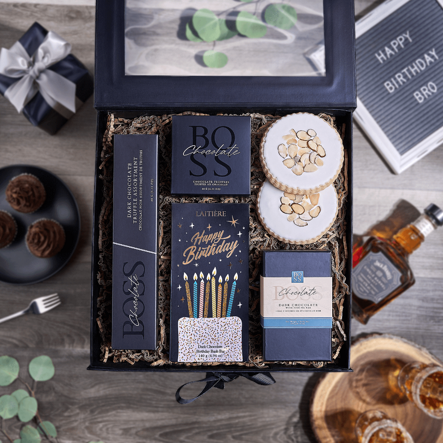 Chocolate Birthday Box, chocolate gift, chocolate, birthday gift, birthday, cookie gift, cookie, USA delivery