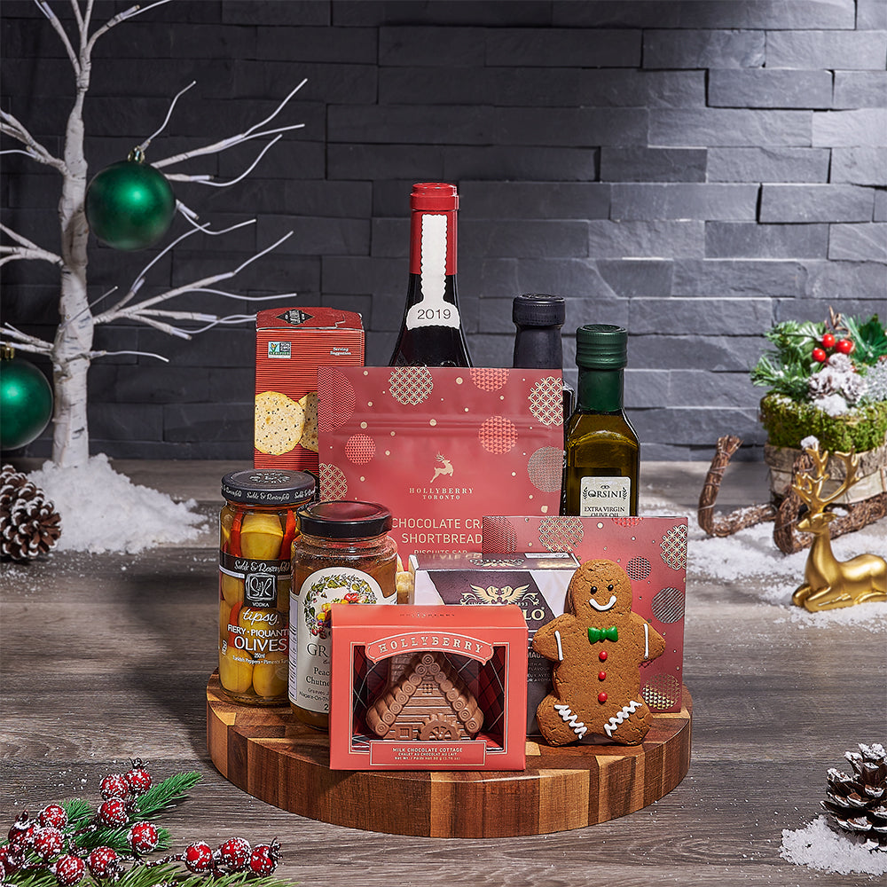 Christmas Wine & Chocolate Gift Board, chocolate gift, chocolate, wine gift, wine, christmas gift, christmas, USA delivery