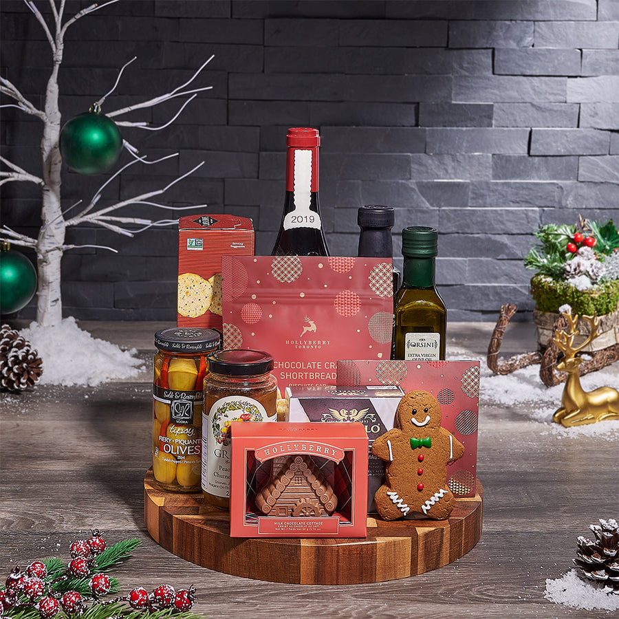 Christmas Wine & Chocolate Gift Board, chocolate gift, chocolate, wine gift, wine, christmas gift, christmas, USA delivery