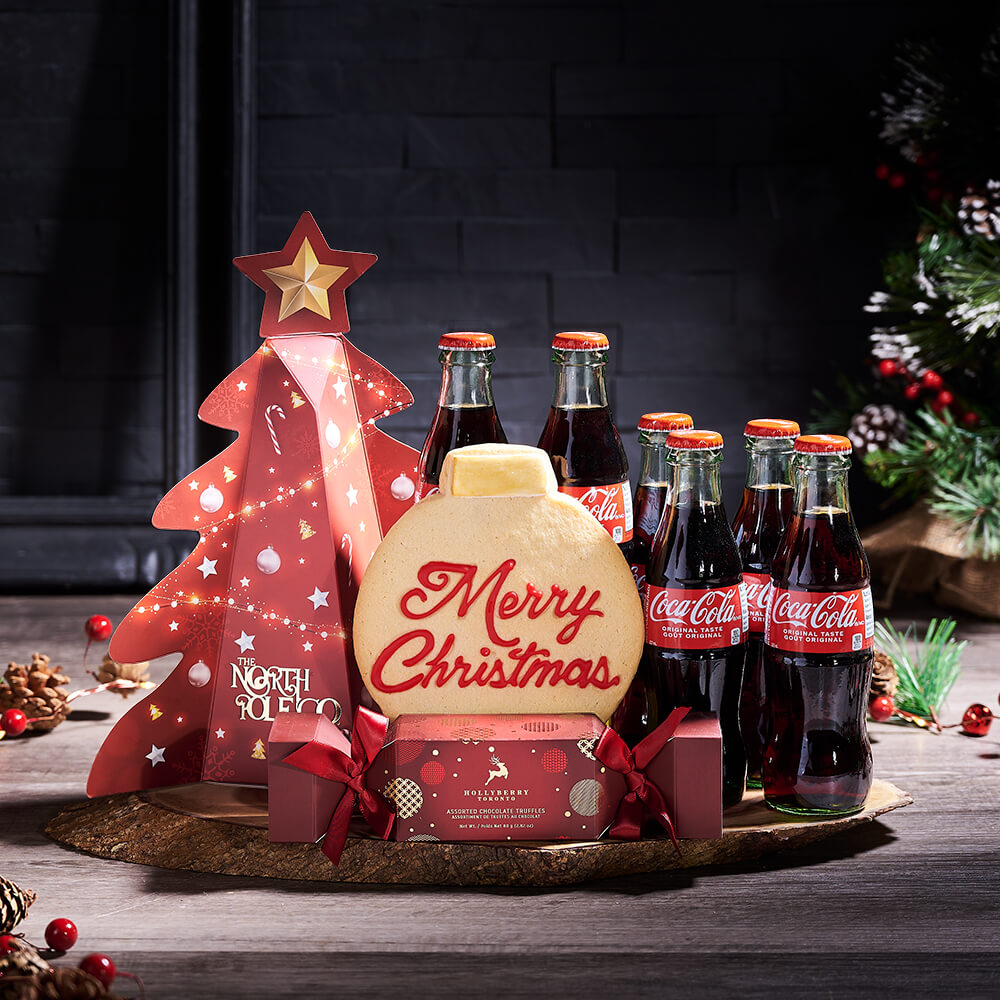 Deluxe Holiday Coca-Cola &amp; Treat Gift, christmas gift, christmas, gourmet gift, gourmet, chocolate gift, chocolate, holiday gift, holiday