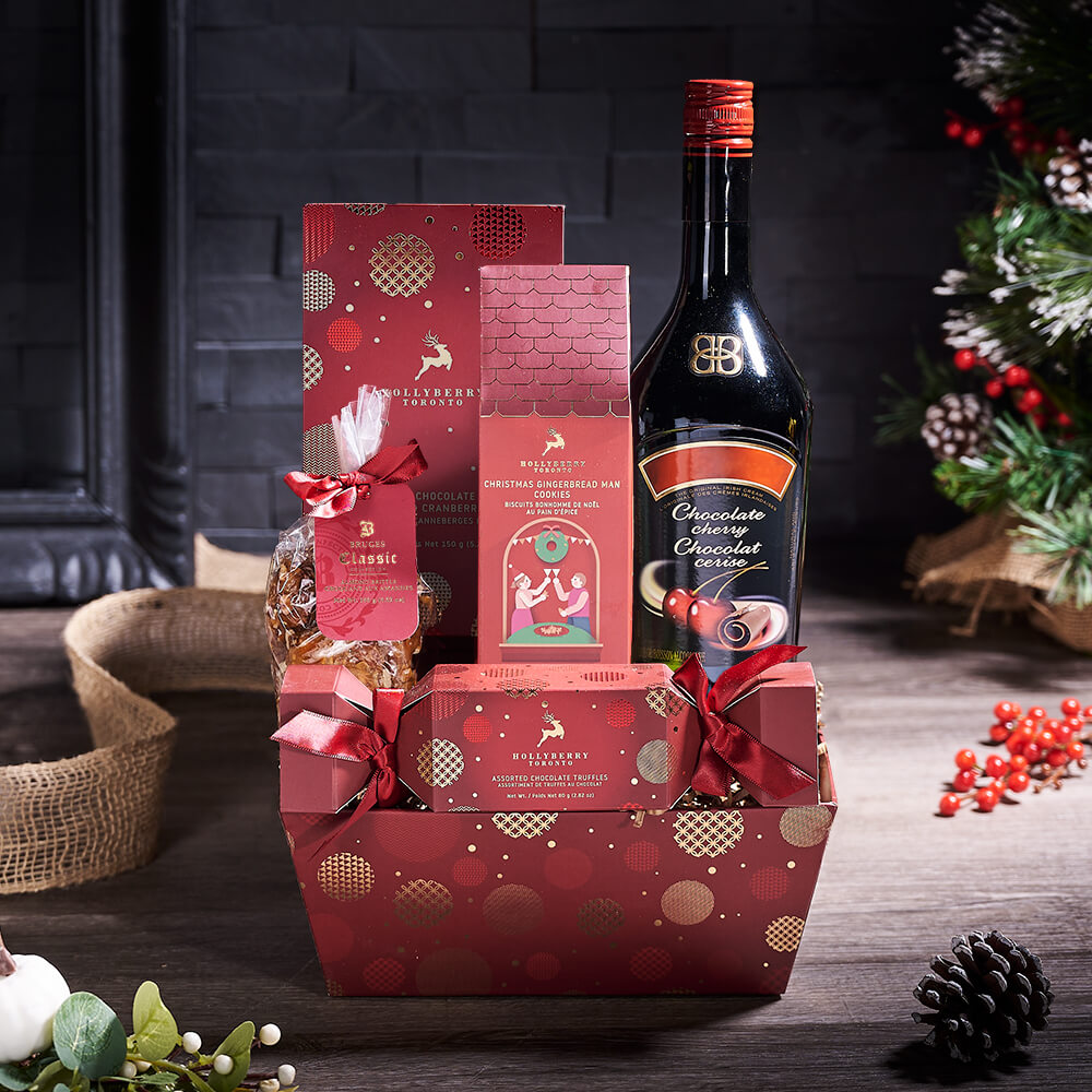 Gingerbread &amp; Holiday Spirits Gift, liquor gift, liquor, gourmet gift, gourmet, chocolate gift, chocolate, christmas gift, christmas, holiday gift, holiday