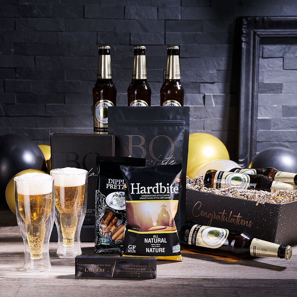 Graduation Beer &amp; Snack Celebration, graduation gift, graduation, beer gift, beer, gourmet gift, gourmet, snack gift, snacks