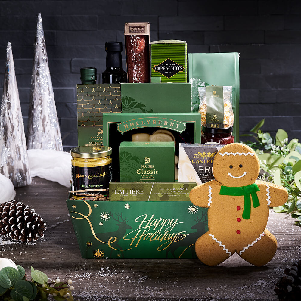 Happy Holidays Sweet &amp; Salty Gift Set, christmas gift, christmas, holiday gift, holiday, gourmet gift, gourmet, chocolate gift, chocolate