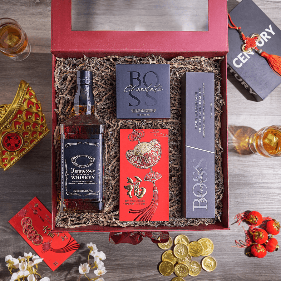 Lunar New Year Spirits Gift Box, lunar new year gift, lunar new year, chinese new year gift, chinese new year, liquor gift, liquor, USA delivery