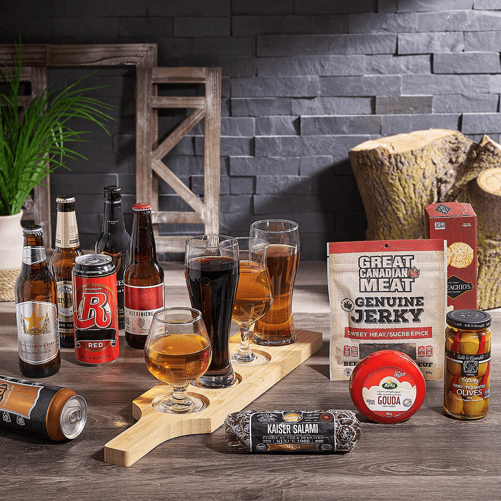 Meat & Cheese Beer Flight Gift, beer gift, beer, beer flight gift, beer flight, charcuterie git, charcuterie, US delivery