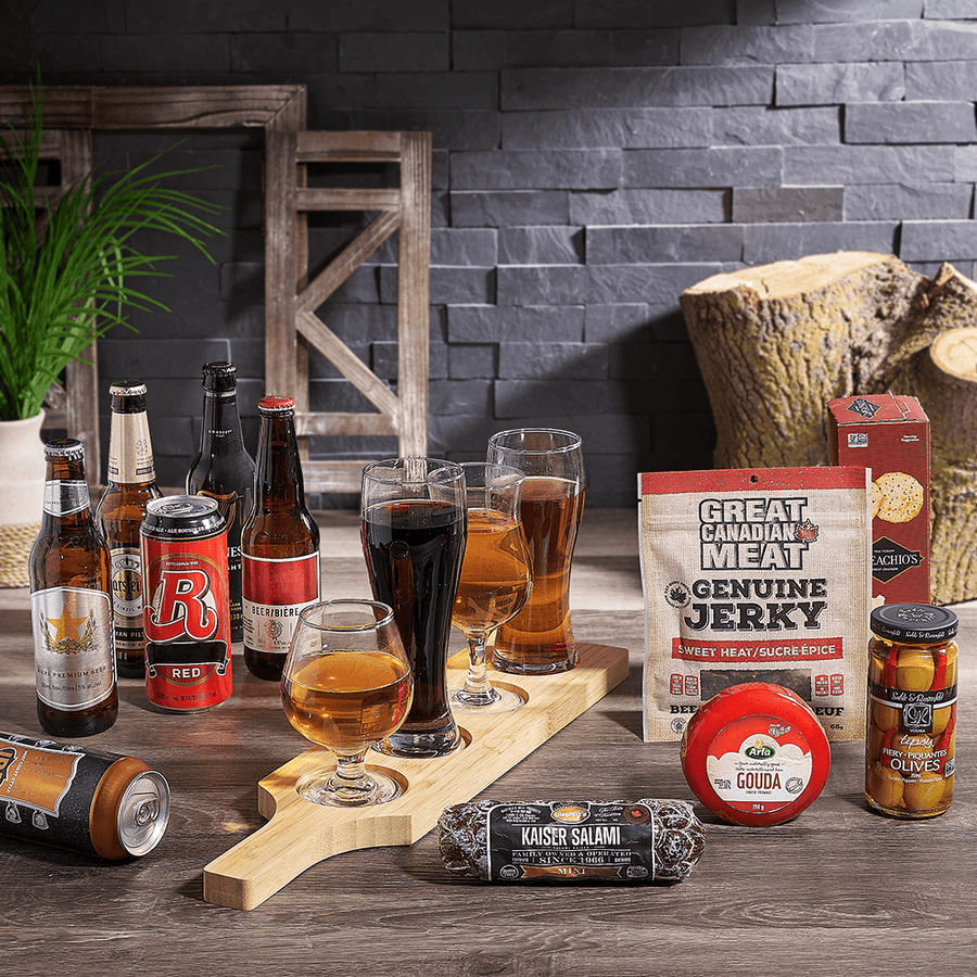 Meat & Cheese Beer Flight Gift, beer gift, beer, beer flight gift, beer flight, charcuterie git, charcuterie, US delivery