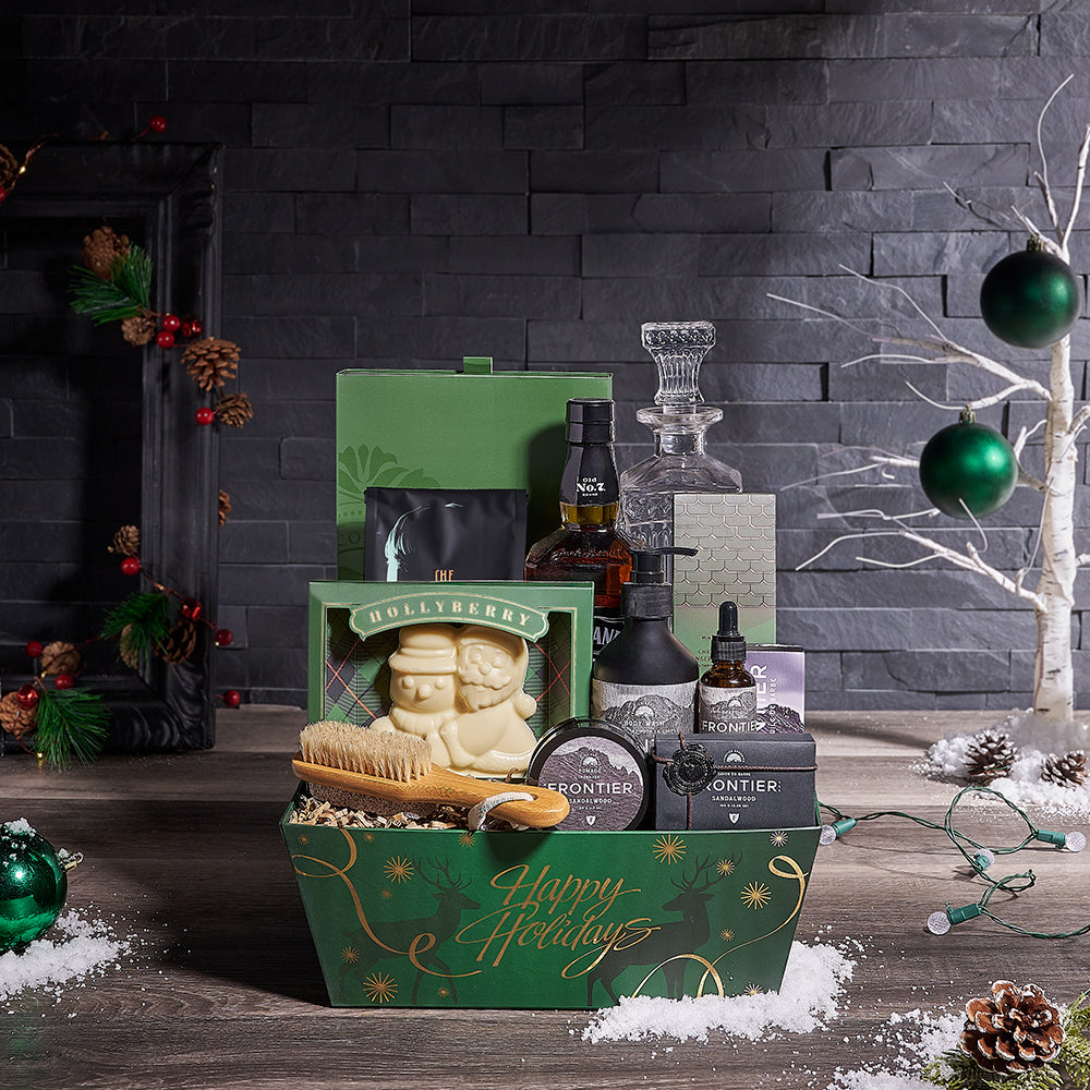 Spirits & Christmas Spa Gift, liquor gift, liquor, spa gift, spa, bath gift, bath, decanter gift, decanter