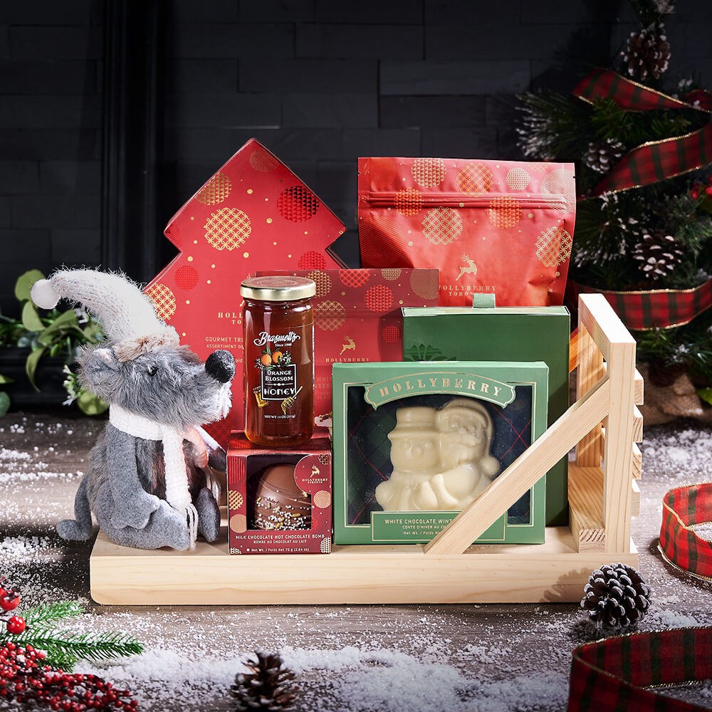 Sweet Chocolate &amp; Christmas Mouse Sleigh, christmas gift, christmas, holiday gift, holiday, gourmet gift, gourmet