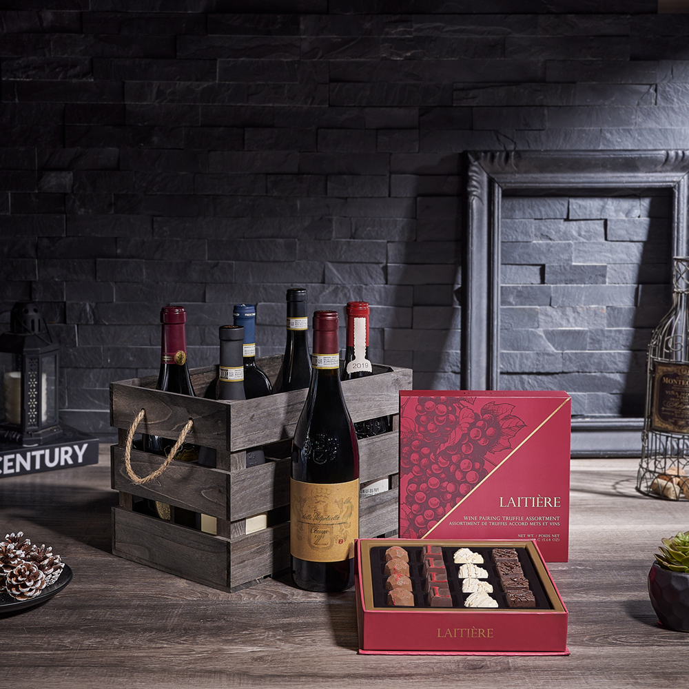 Wine &amp; Chocolate Pairing Gift - Table Wines, wine gift, wine, chocolate gift, chocolate, USA delivery