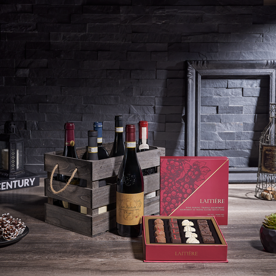 Wine & Chocolate Pairing Gift - Vintage Premium Wines, wine gift, wine, chocolate gift, chocolate, USA delivery