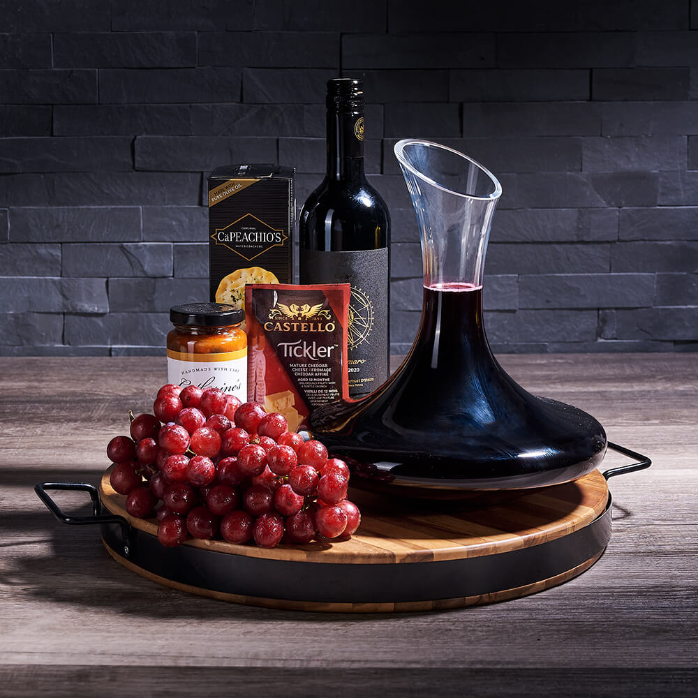 Wine &amp; Decanter Board, wine gift, wine, gourmet gift, gourmet