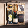 Champagne & Cheese Gift Crate, gourmet gift, gourmet, sparkling wine gift, sparkling wine, champagne gift, champagne