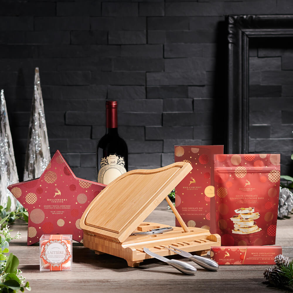 Christmas Piano &amp; Wine Gift Board, wine gift, wine, christmas gift, christmas, holiday gift, holiday, gourmet gift, gourmet, chocolate gift, chocolate