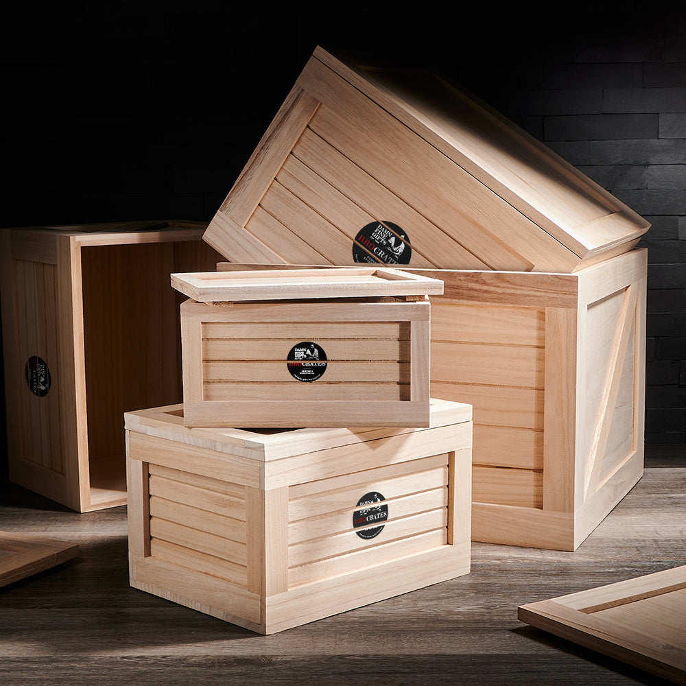Custom gift basket for men being assembled
