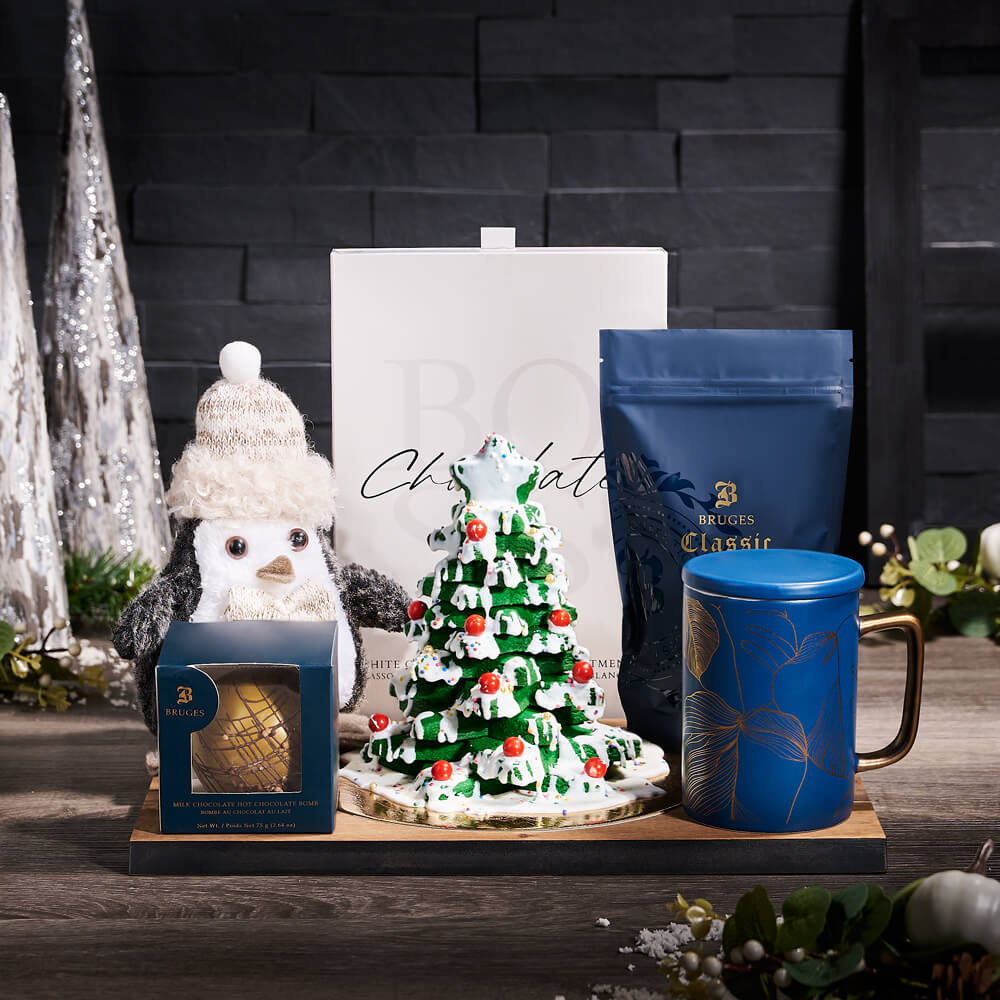 Decadent Hot Chocolate &amp; Holiday Penguin Gift, christmas gift, christmas, holiday gift, holiday, chocolate gift, chocolate, cookie gift, cookie