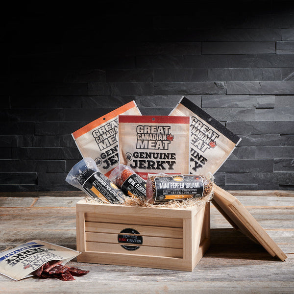 Pound Of Meat BroCrate, gifts for men, salami, beef jerky