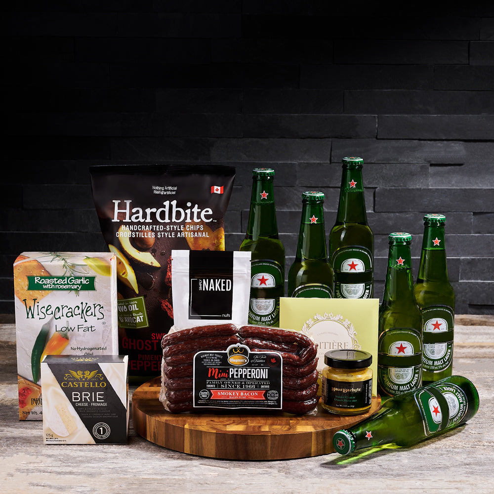 Heineken Beer &amp; Snacks BroCrate, beer gift baskets,