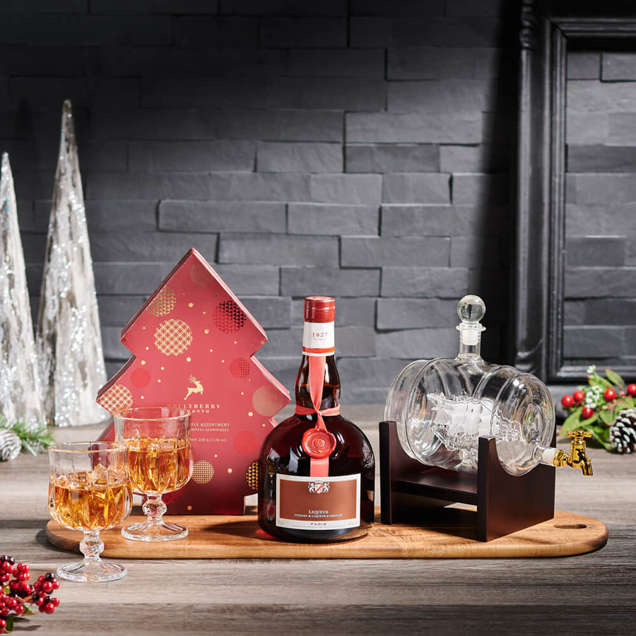 Holiday Ship In A Barrel Liquor Gift, christmas gift, christmas, holiday gift, holiday, gourmet gift, gourmet, liquor gift, liquor, decanter gift, decanter, gifts for men, gift for men