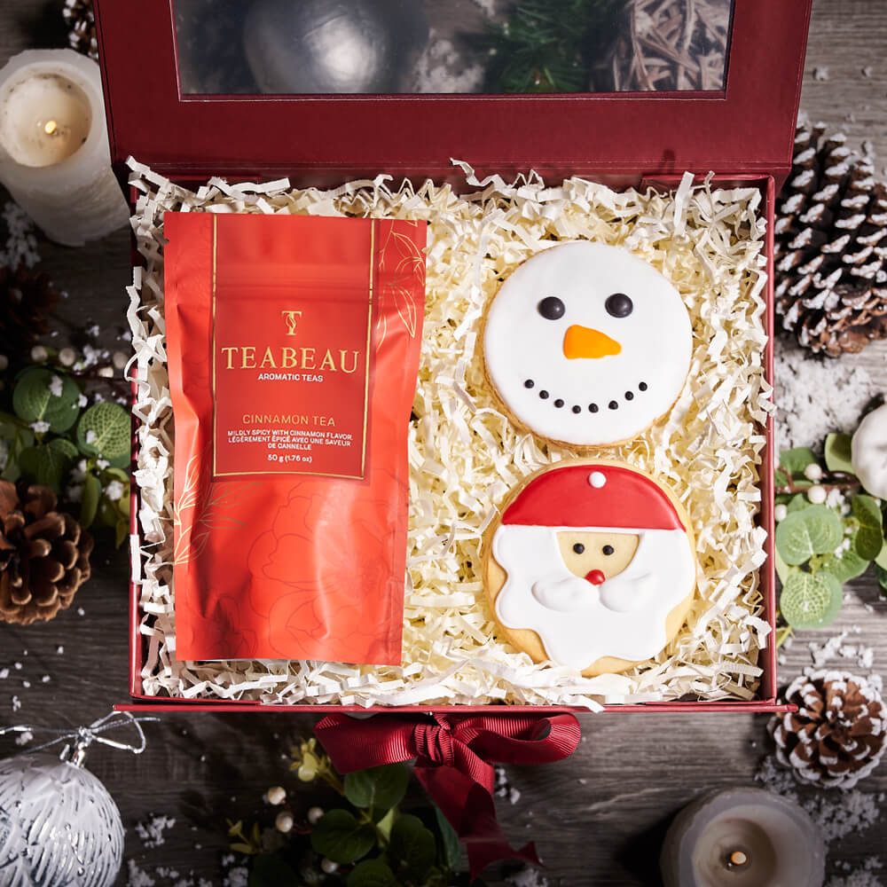 Holiday Tea &amp; Santa Cookie Box, cookie gift, cookie, tea gift, tea, christmas gift, christmas, holiday gift, holiday