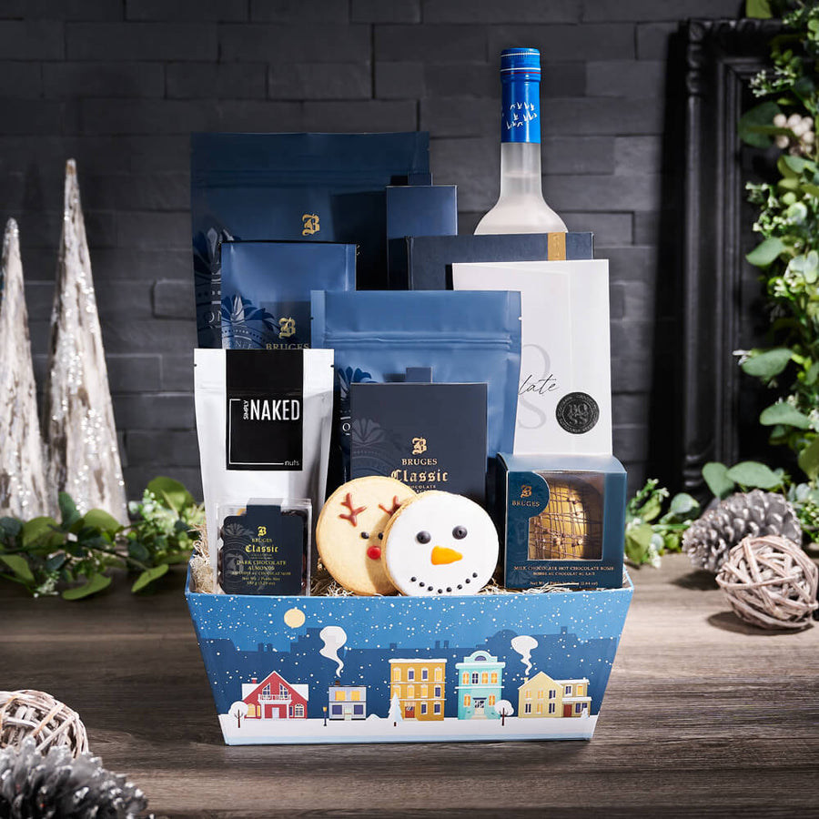 Holiday Variety Chocolate & Spirits Gift, christmas gift, christmas, holiday gift, holiday, liquor gift, liquor, coffee gift, coffee, gourmet gift, gourmet