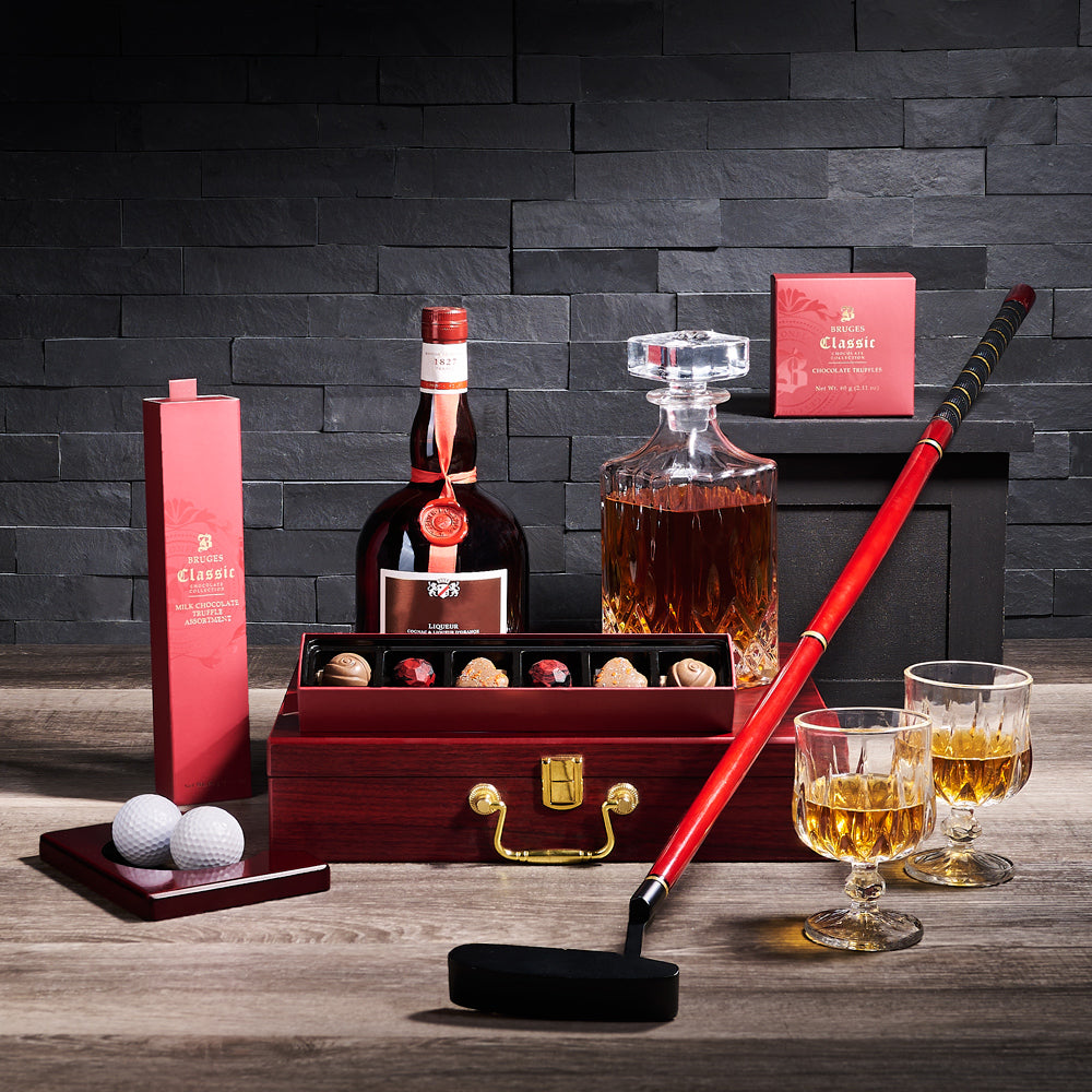 Premier Grand Putting Gift Set, liquor gift, liquor, decanter gift, decanter, golf gift, golfing gift, fathers day, fathers day gift