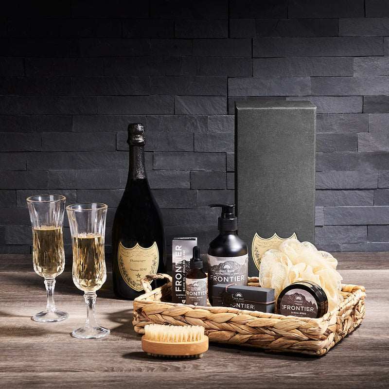 Premium Pampered Champagne Gift, champagne gift, champagne, spa gift, spa gift basket, fathers day, fathers day gift