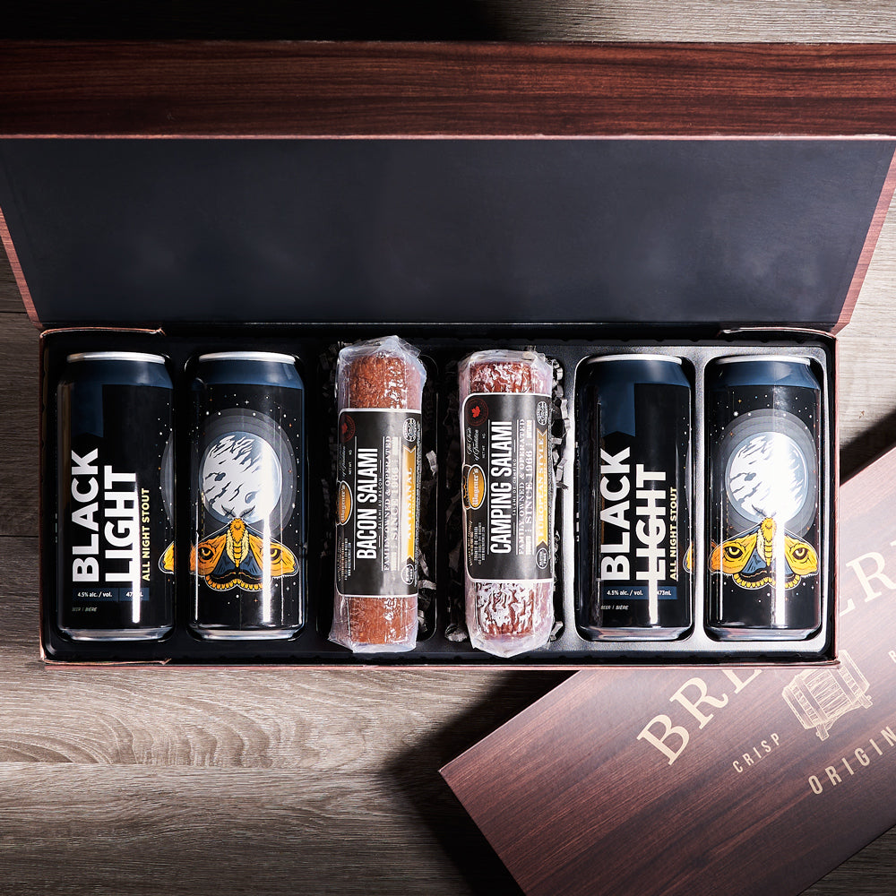 Dad’s Beer &amp; Delicatessen Delight BroCrate, beer gift, beer, craft beer gift, craft beer, salami gift, salami, gourmet gift, gourmet, fathers day gift, fathers day