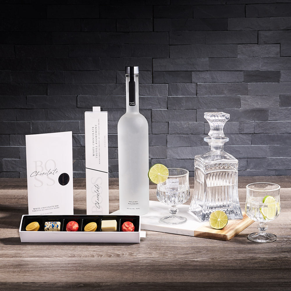 Ritzy Decanter Gift Set, liquor gift, liquor, chocolate gift, decanter set gift, decanter gift, decanter, fathers day, fathers day gift