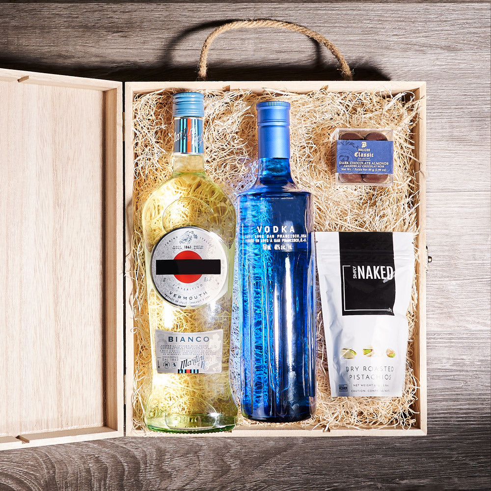 Martini Gift Crate – liquor gift baskets – US delivery BroCrates USA