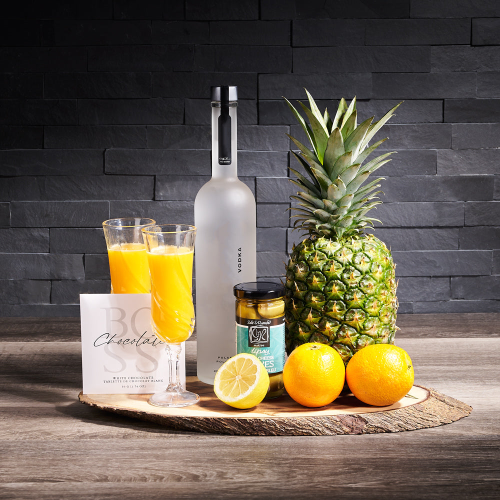 Refreshing Cocktail & Fruit Gift, liquor gift, liquor, tropical fruit gift, tropical fruit, mixed drink, mixed drink gift