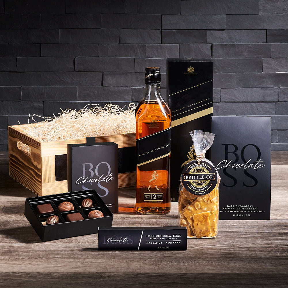 The Ultimate Black Label BroCrate, liquor gift, liquor, gourmet gift, gourmet, fathers day, fathers day gift
