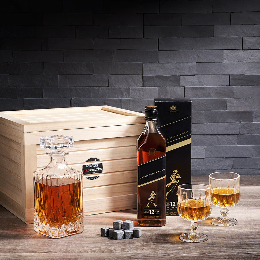 The Black Label BroCrate, liquor gift, liquor, decanter gift, decanter
