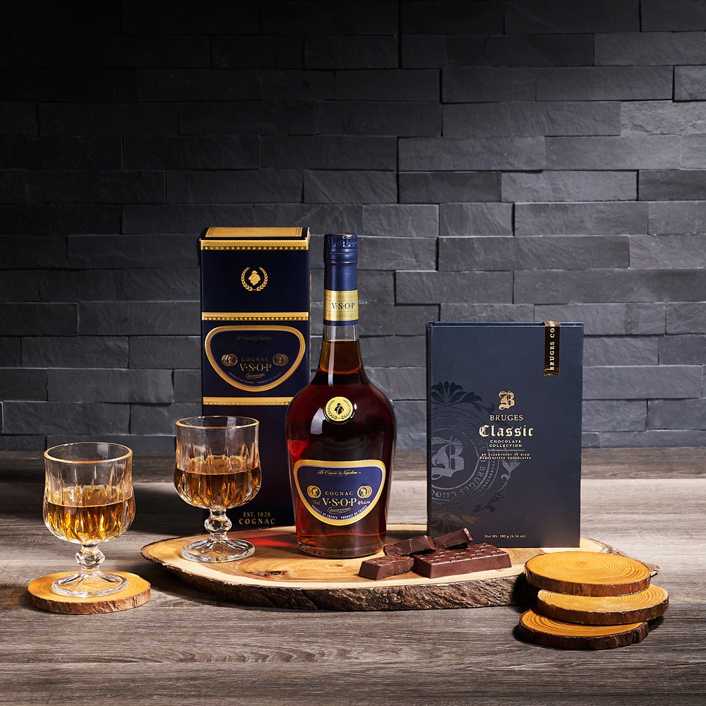 Complete Cognac &amp; Chocolate Gift, liquor gift, liquor, chocolate gift, chocolate, gourmet gift, gourmet
