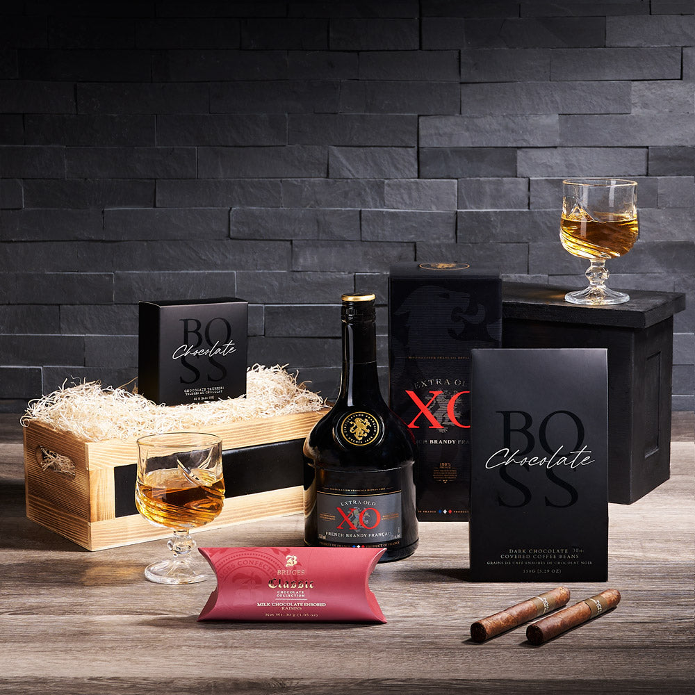 Premium Liquor &amp; Chocolate BroCrate, liquor gift, liquor, gourmet gift, chocolate gift, chocolate