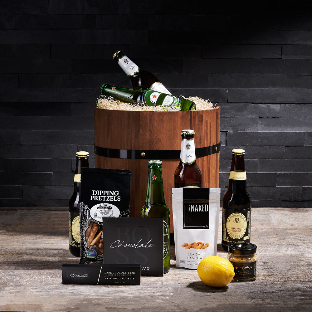 Good Times Roll Beer Barrel, beer gift, gourmet gift, nuts, st patricks day gifts