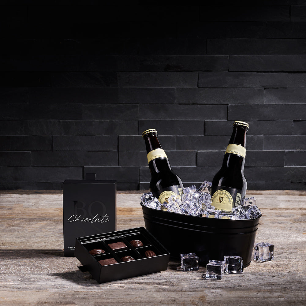 Boozy Chocolates Gourmet Gift Box - Moet Champagne & Whisky | Compartés