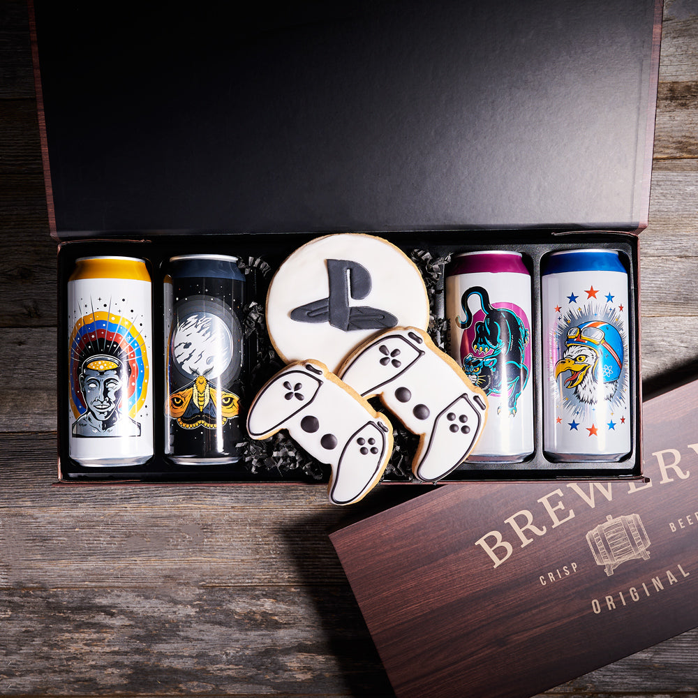 Craft Beer &amp; Video Game Cookie Box, video game gift, cookie gift, beer gift, gaming