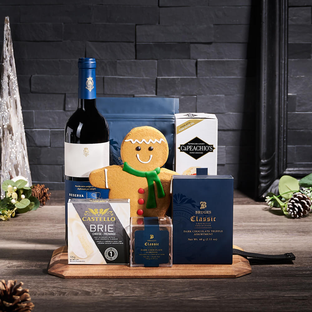 Noel Wine &amp; Chocolate Gift, christmas gift, christmas, holiday gift, holiday, gourmet gift, gourmet, cookie gift, cookie, wine gift, wine