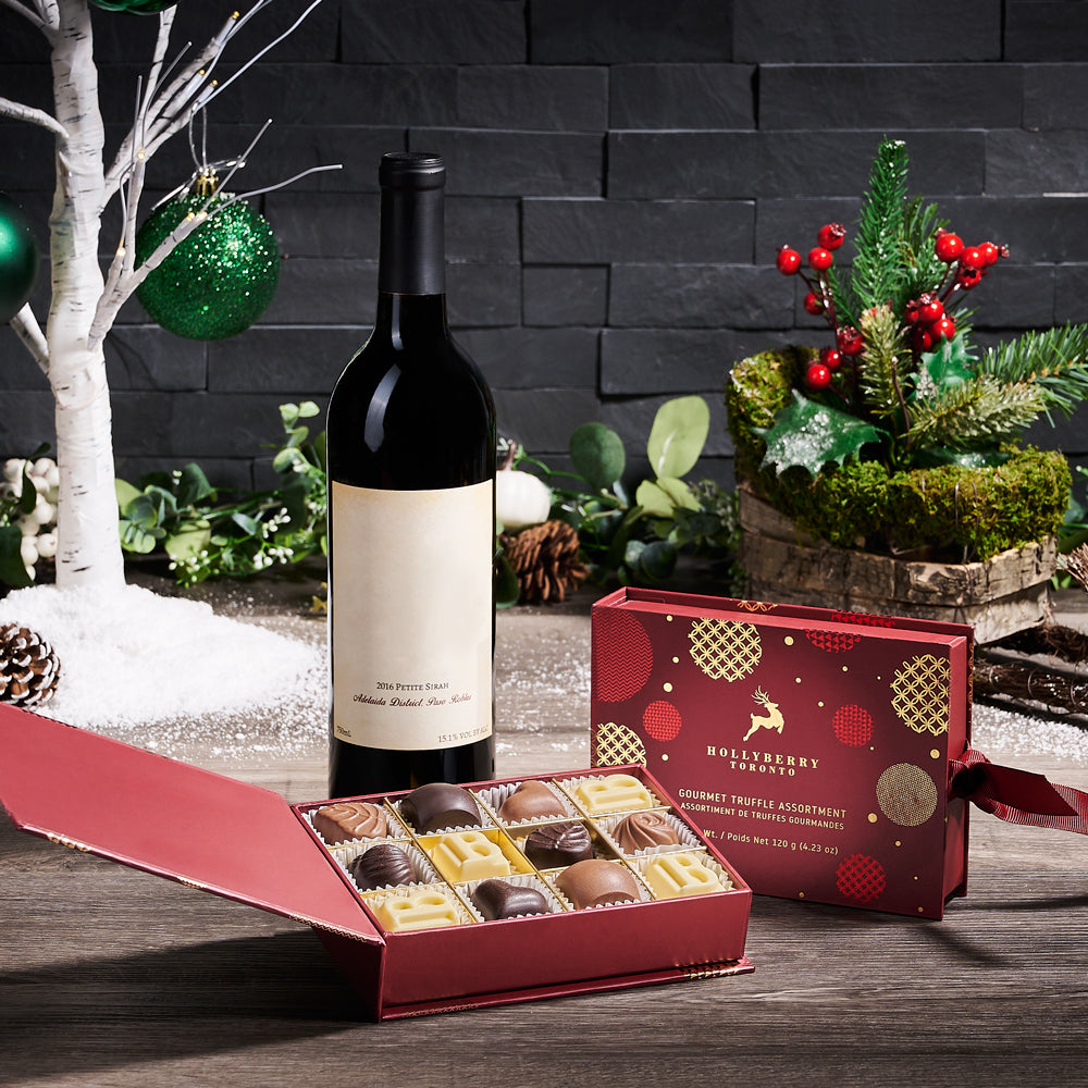 Christmas Wine & Truffle Gift – Christmas gift baskets – US