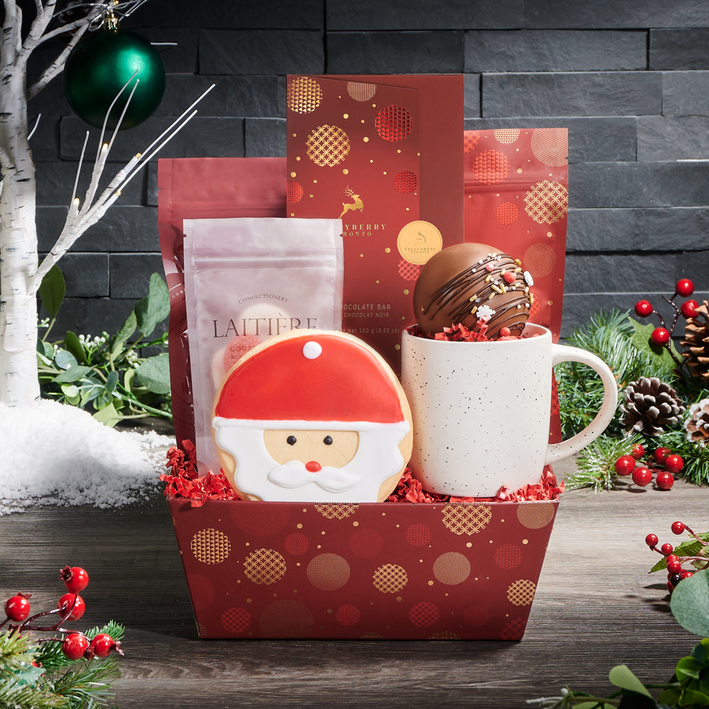 Hot Chocolate &amp; Santa Holiday Gift, christmas gift basket, christmas gift, christmas, gift, holiday gift basket, holiday gift, holiday, gourmet gift basket, gourmet gift, gourmet