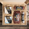 The Rustic Meat & Cheese Bro Crate, gift baskets. Gourmet Gift Basket