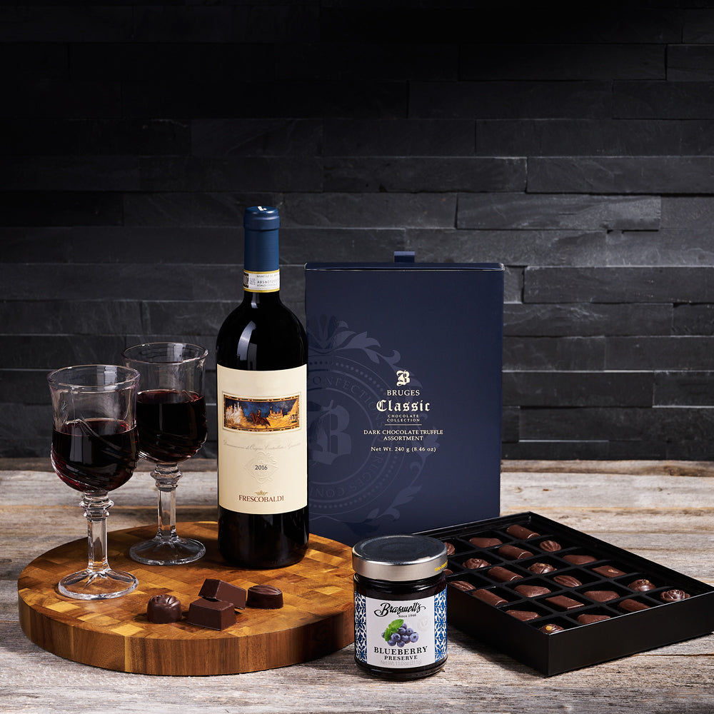 Wine &amp; Snacks Gift For Him, wine gift, gourmet gift, romantic gift